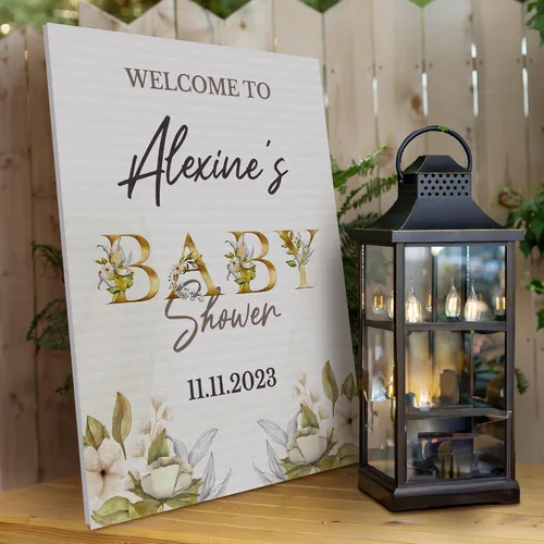 Miniatura 9 de Letrero de bienvenida personalizado de 18 x 24 pulgadas, revelación de género para niño o niña, decoraciones de ducha, letrero personalizado