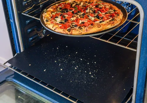Miniatura 6 de Revestimientos de horno para la parte inferior del horno – Revestimiento de horno reutilizable antiadherente resistente para hornos de gas y Negro