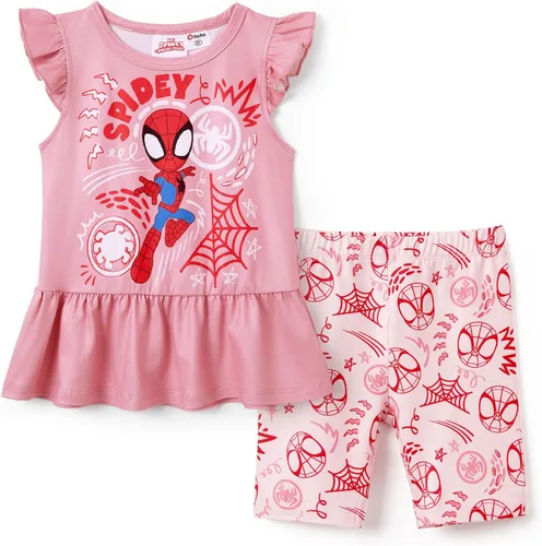 Miniatura 9 de Disney Minnie Mouse - Conjunto de sudadera con manga larga y leggings de princesa Frozen, Marvel para niñas pequeñas, 2 piezas, tallas 2-6 años