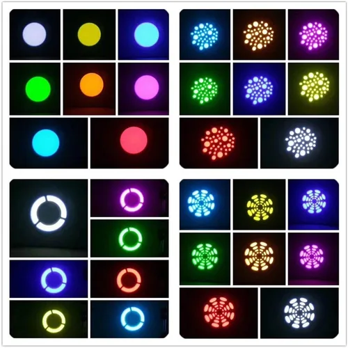 Miniatura 6 de Luces de escenario, luces de cabeza móvil, 8 gobos, 8 colores, 11 canales, 60 W, focos DMX 512 con sonido activado para boda, DJ, fiesta, escenario