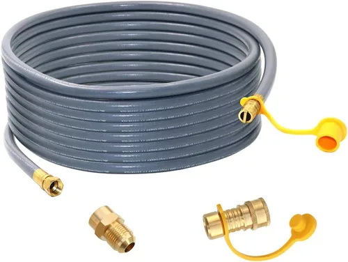 Kit de extensión de manguera de gas natural de propano de 36 pies 1/2 pulgada mejorado con accesorios de conexión rápida para kit de conversión de