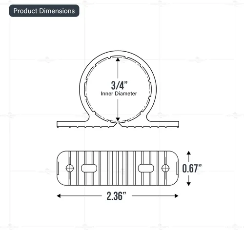 Miniatura 3 de Highcraft PXSTND001-10 PEX Abrazadera de suspensión estándar de 1 pulgada; plástico duro (paquete de 10), gris