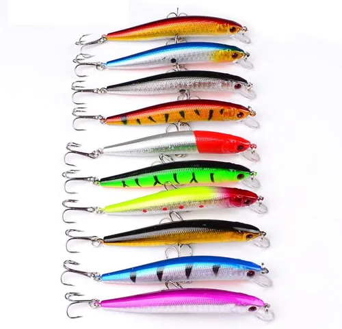 Miniatura 2 de 10 señuelos de pesca – Cebo de natación realista, señuelo duro Minnow para trucha, cebos duros para agua salada y agua dulce
