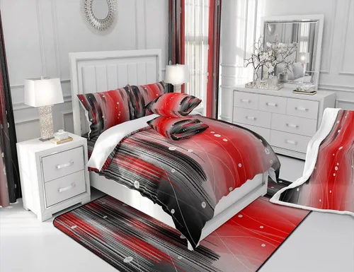 Miniatura 7 de jejeloiu Cortinas rojas y negras para dormitorio (2 paneles, 38 x 45 pulgadas) con líneas geométricas de rayas 30% a 50% cortinas opacas para niños