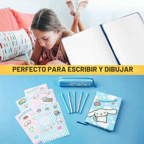 Miniatura 3 de Get Trend Regalos de Hello Kitty Cinnamoroll - Juego de papelería para cuaderno, bolígrafos kawaii, estuche para lápices, calcomanías de anime