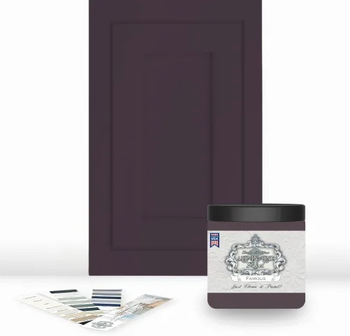 Miniatura 140 de Pintura TODO EN UNO, Abbey (gris cálido), Muestra de 8oz - Pintura duradera para gabinetes y muebles. Imprimación y capa superior incorporadas,