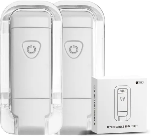 Miniatura 12 de EGWASER Luz de lectura de libros, luces LED portátiles recargables por USB con clip para leer en la cama, 3 luces ajustables regulables para 1