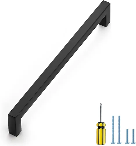 Miniatura 28 de Ravinte Paquete de 5 tiradores cuadrados de gabinete de 2-1/2 pulgadas, manijas negras para gabinetes de cocina, accesorios de cocina negros mate