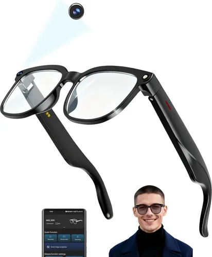 Miniatura 10 de Gafas Inteligentes AI para Vlogging y Fotografía - Gafas de Cámara de Grabación 4K con Estabilización AI, Bluetooth 5.3, Audio Integrado