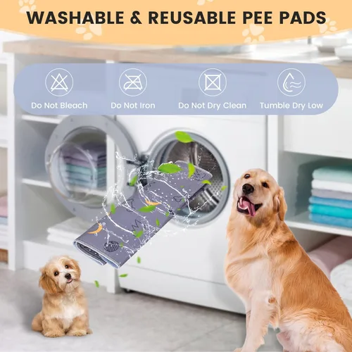 Miniatura 5 de UPSKY Almohadillas lavables para orina para perros, paquete de 2 almohadillas reutilizables de 34" x 36" pulgadas, almohadillas impermeables