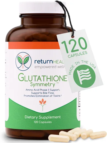 Simetría de glutatión | Suplemento de S-acetil glutatión | Suplemento antioxidante y desintoxicante | Soporte celular natural | Totalmente natural,
