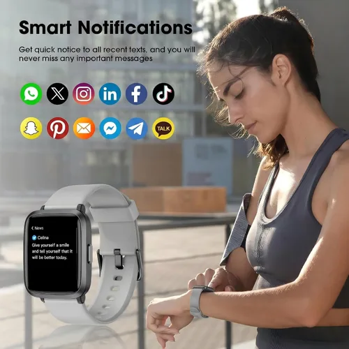 Miniatura 5 de POIUZET Monitor de actividad física, reloj de fitness con oxígeno en sangre, monitor de frecuencia cardíaca, contador de calorías de pasos, monitor