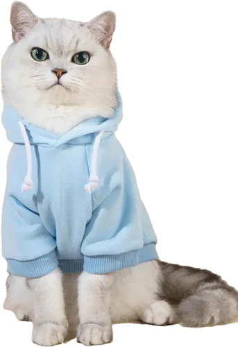 Miniatura 7 de QWINEE Sudadera Básica con Capucha para Perro Suéter para Cachorro Disfraces Cálidos para Gato Ropa para Mascotas para Chihuahua Cachorro Gatito