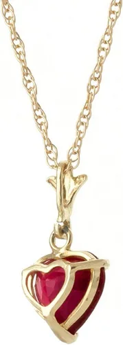 Miniatura 2 de Galaxy Gold GG Collar de oro macizo de 14 quilates de 1,45 quilates rubí en forma de corazón, Metal Gema, Rubí