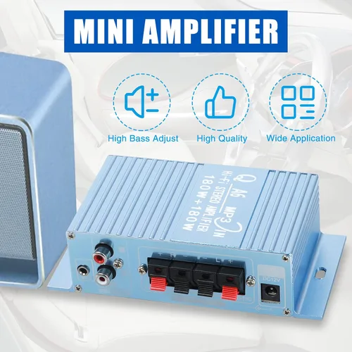 Miniatura 3 de Mini Amplificador de Audio para Coche Amplificador de Audio de 2 Canales Hi-Fi Mini Receptor Estéreo Amplificador con DC 12V-15V 40W para Coches