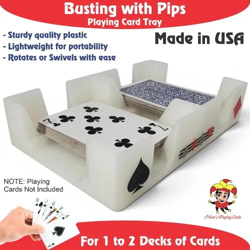 Miniatura 3 de Bandeja giratoria de cartas Busting with Pips para 1-2 cubiertas: fabricada en Estados Unidos (cristal)