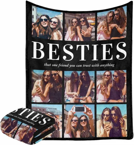 Miniatura 42 de Manta personalizada con fotos, manta personalizada con retrato familiar para padres, niños, perros y familia, manta personalizada para un día