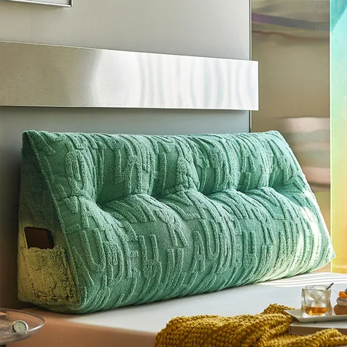 Miniatura 16 de Almohada triangular para cabecero grande para cama de lectura, respaldo de cuña para cabecero, cojín de apoyo para sofá cama con funda extraíble