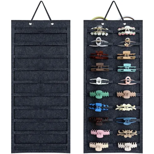 SMUK Organizador de pinzas para mujeres, soporte colgante para pinzas de pelo para niñas, soporte de almacenamiento para horquillas de arcoíris y