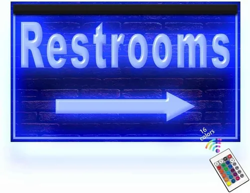 120169 - Letrero de neón con flecha derecha para restaurante, cafetería, tienda, letrero de neón (12 x 8 pulgadas, 16 colores por control remoto)