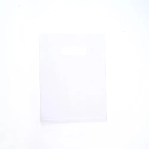 Miniatura 3 de ysmile Pequeña bolsa de compras de plástico transparente con asa para pequeñas empresas, bolsa troquelada de polietileno, envoltura de regalo al por