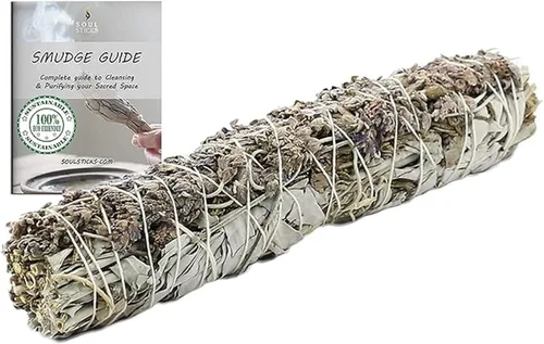 Miniatura 7 de Soul Sticks Paquete de 1 barra de manchas de salvia negra, 9 pulgadas, bendición de la casa de salvia floral, limpia la casa y la energía negativa