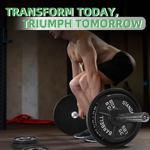 Miniatura 7 de Fitvids 2-Inch Olympic Cast Iron Weight Plate for Strength Training & Weightlifting, Multiple Sizes