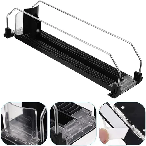 Miniatura 9 de iplusmile Organizador de bebidas para refrigerador, dispensador de latas de soda autoempujable, organizador de botellas, almacenamiento de bebidas