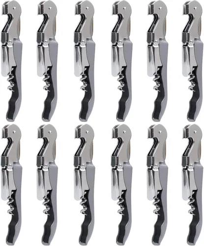 Miniatura 7 de RECUTMS 12 paquetes de sacacorchos de acero inoxidable plegable cerveza o abrebotellas cortador de papel de aluminio dentado, perfecto para bares