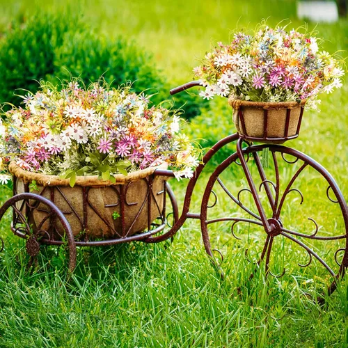Miniatura 4 de 6 paquetes de flores silvestres artificiales para exteriores, margaritas falsas resistentes a los rayos UV, ramos de flores silvestres de seda