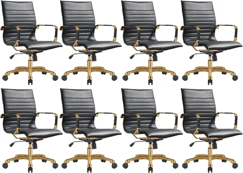 Miniatura 21 de LeisureMod Harris - Silla de oficina ejecutiva ergonómica moderna, silla de escritorio de piel con respaldo alto con altura ajustable, control