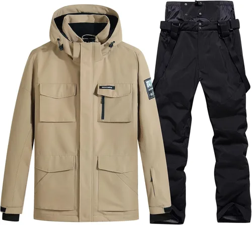 Miniatura 13 de Conjunto de chaqueta y pantalones de esquí para hombre, traje de nieve impermeable, traje de nieve resistente al viento, traje de esquí de invierno