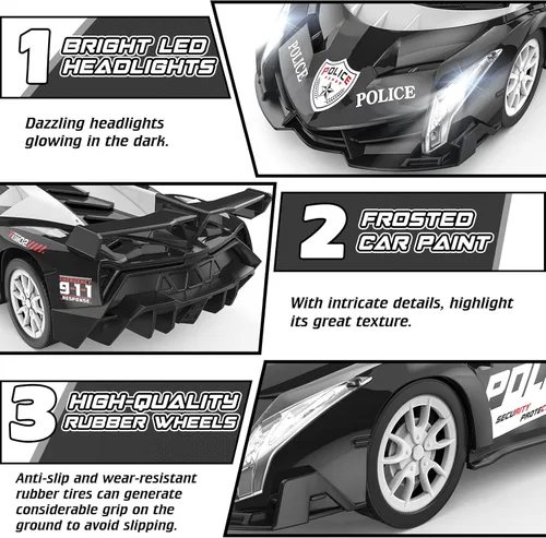 Miniatura 2 de Growsland Coche de Control Remoto Coches RC para Niños 4-7 8-12, Juguetes de Coches para Niños con Luz Intermitente Genial, Juguetes de Coches