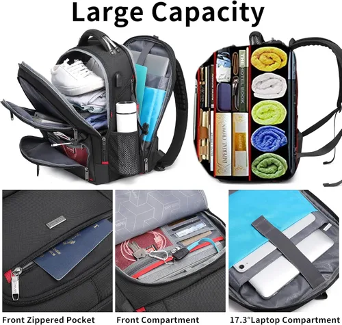 Miniatura 4 de DUSLANG Mochila de Viaje para Laptop de 50L para Hombres y Mujeres, Mochila de Equipaje de Mano Extra Grande y Resistente Aprobada por Aerolíneas