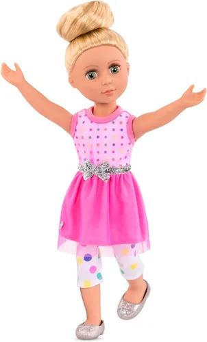 Miniatura 8 de Ropa y accesorios para muñecas Glitter Girls de 14 pulgadas – Vestido y leggings de conjunto regular brillante – Para niñas de 3 años en adelante
