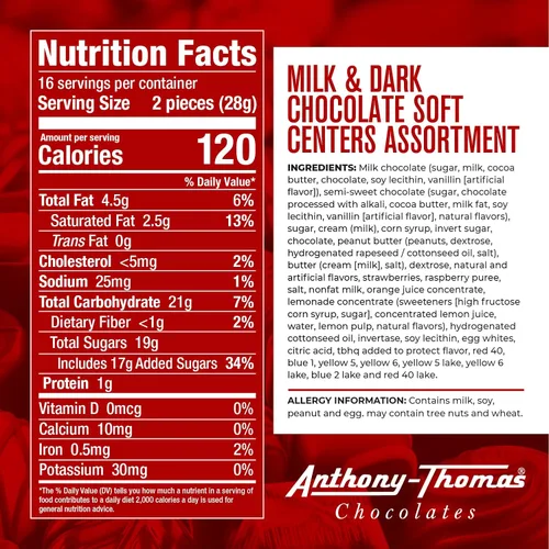 Miniatura 2 de Anthony Thomas, Soft Centers - Caja de regalo de chocolate, surtido de leche y chocolate negro (32 unidades, chocolate con leche y negro)
