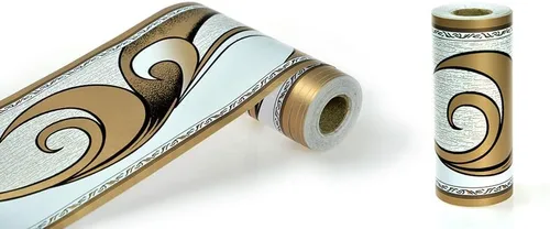 Miniatura 7 de Papel tapiz autoadhesivo para despegar y pegar, diseño abstracto moderno, marrón/blanco, extraíble, para pared, borde decorativo para techo