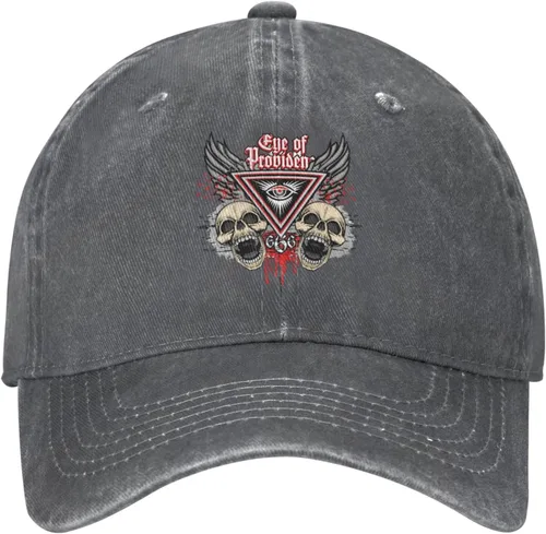 Miniatura 2 de Cowboy Hat Trendy Hats for Man and Women Djustable Four Season Outdoor Baseball Cap of Hell Skull with Angel Deep Heather