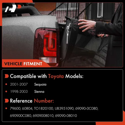 Miniatura 2 de A-Premium Manija del maletero de la puerta trasera compatible con Toyota Sienna 1998-2003, Sequoia 2001-2007 – Ensamblaje de la manija de la puerta