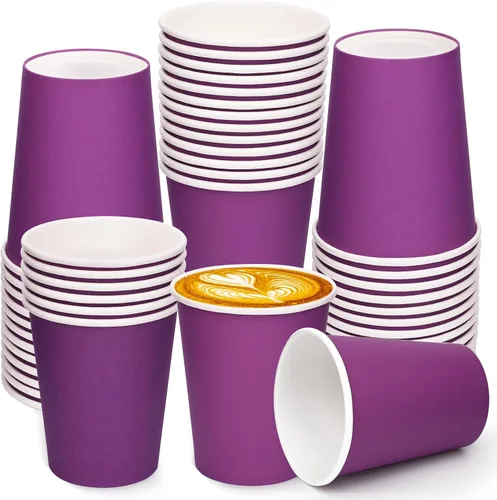 Miniatura 10 de Paquete de 25 vasos de papel desechables negros de 8 onzas, tazas de café caliente, taza de té de papel, vasos desechables, vasos para bebidas