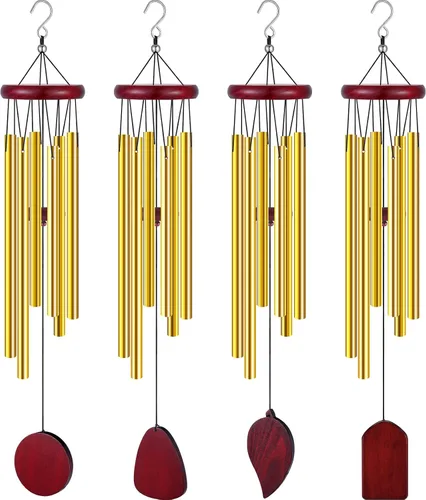 Miniatura 8 de Tatuo 4 Piezas Carillones de Viento Conmemorativos de 28 Pulgadas de Madera Carillones de Viento de Condolencia Regalo de Condolencias DIY