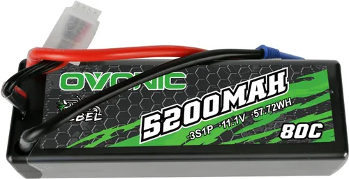 OVONIC Batería Lipo 80C 3S 5200mAh 11.1V con conector EC5 para arrma 1/10, 1/8, 1/7Scale RC coches y camiones Buggy Truggy
