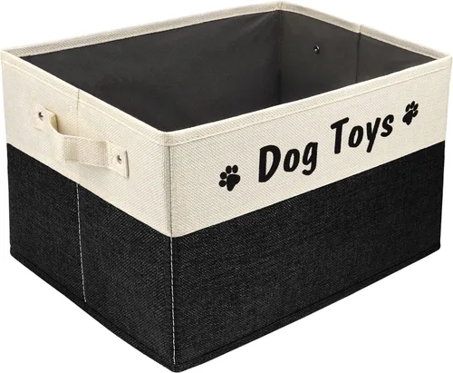 PET ARTIST Cesta de juguetes para perros, caja plegable para juguetes para perros Living Roon, cesta de almacenamiento plegable con asas cómodas