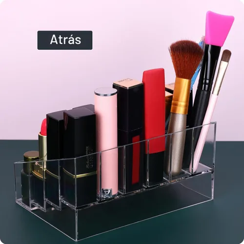 Miniatura 6 de MOSIKER Organizador de lápiz labial, pequeño plástico transparente, compacto, brillo labial, soporte para rímel de muestras de perfume con 24 ranuras