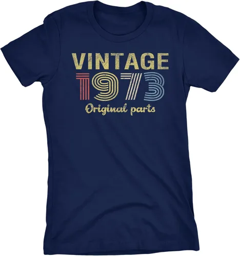 Camisa de regalo de cumpleaños número 50 para mujer, piezas originales vintage 1973, cumpleaños retro, regalo de cumpleaños 50