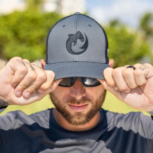 Miniatura 3 de Sombrero de camionero de buceo con tiburón: Snapback ajustable para hombre, para pesca, pesca submarina