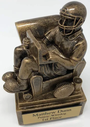 Miniatura 6 de Fantasy Football Trophy - Sillón quarterback Champion o perdedor trofeo de inodoro - Placa grabada gratis bajo petición