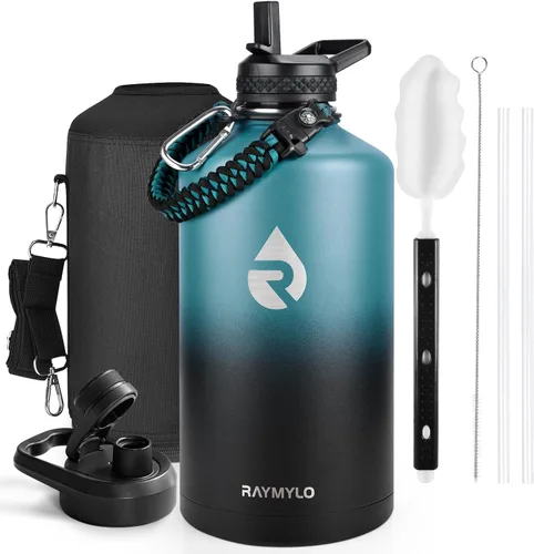 Miniatura 97 de RAYMYLO Botella de agua aislada de 24 onzas, de acero inoxidable con triple pared al vacío (fría durante 48 horas, caliente durante 24 horas), a