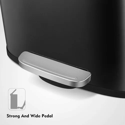 Miniatura 4 de Cubo de Basura, Cubo de Basura de Cocina de Acero Inoxidable, Cubo de Residuos con Pedal con Tapa con Bisagras y Cubo Interior Extraíble, Cierre