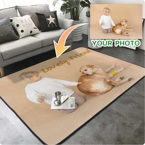 Miniatura 5 de Alfombra personalizada con logotipo para dormitorio, alfombras personalizadas añade tu propia foto y texto, alfombra de área personalizada